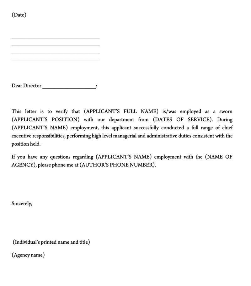 Employment Verification Letter Template Word Uk Free Download