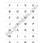English Worksheets 4 letter Words Game