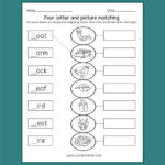 Four Letter Word Worksheets Phonics Words Lettering