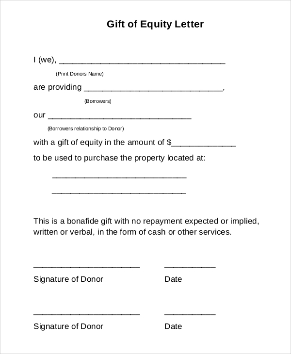 FREE 13 Sample Gift Letter Templates In PDF MS Word