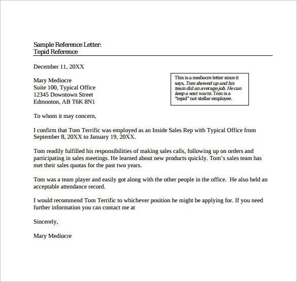 FREE 14 Sample Reference Letter Templates In PDF MS Word