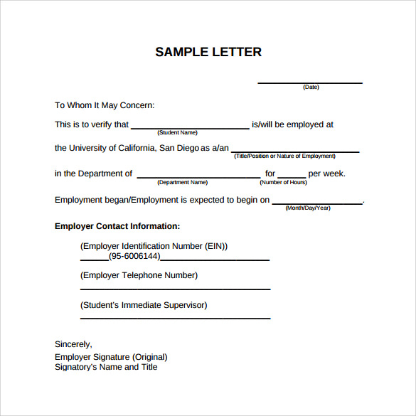 FREE 17 Employment Verification Letter Templates In PDF 