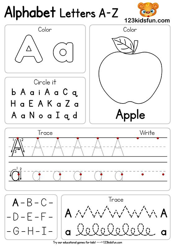 Free Alphabet Practice A Z Letter Worksheets 123 Kids 