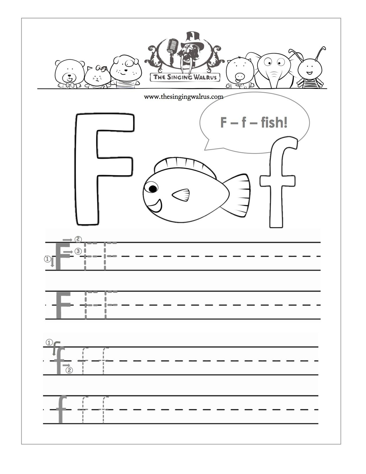 Free Alphabet Practice Sheets From The Singing Walrus 