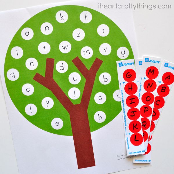 Free Apple Tree ABC Match Preschool Printable Thrifty 