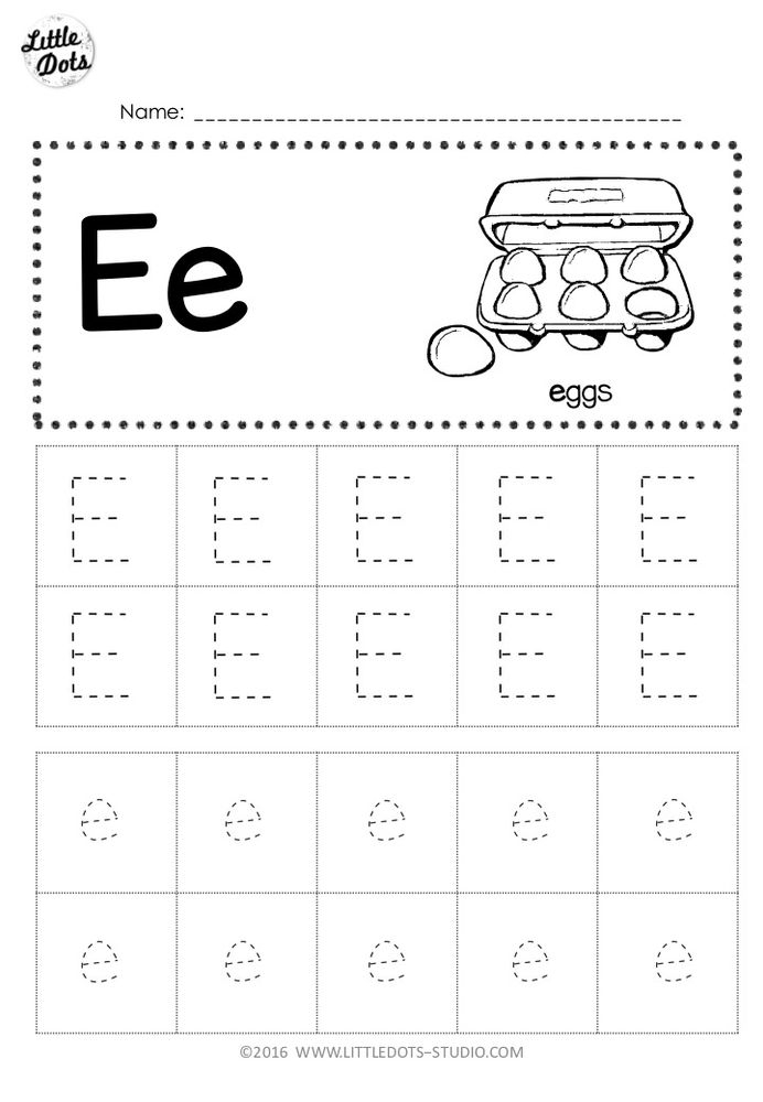 Free Letter E Tracing Worksheets