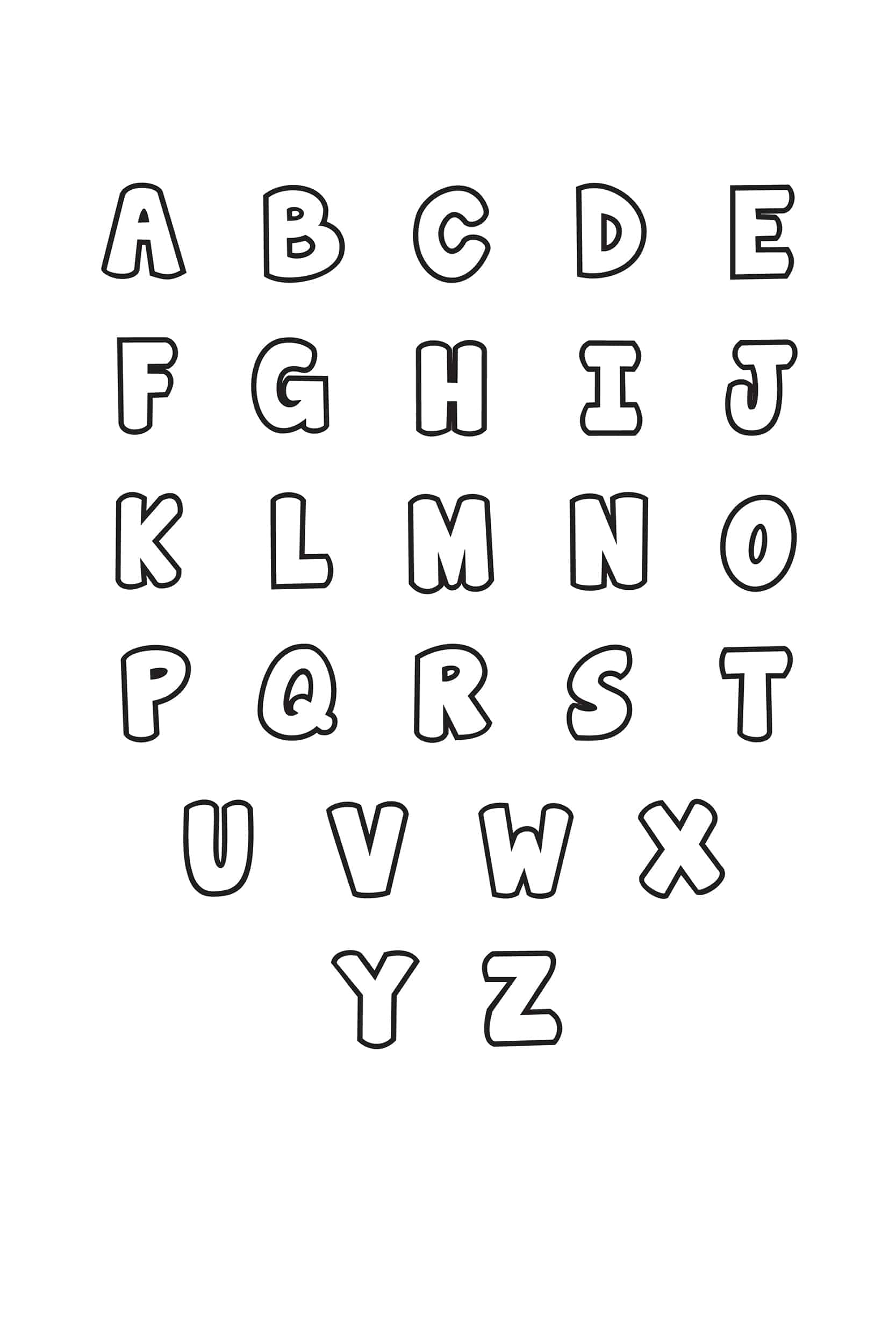 Free Printable Bubble Letter Alphabet Stencils Freebie