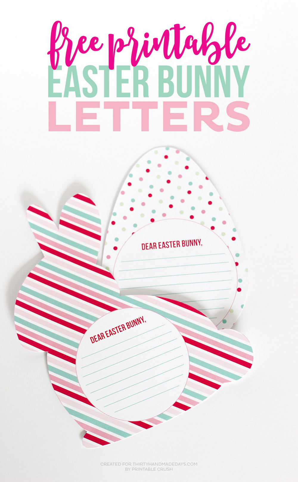 Free Printable Easter Bunny Letters Thirty Handmade Days