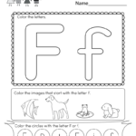 Free Printable Letter F Coloring Worksheet For Kindergarten