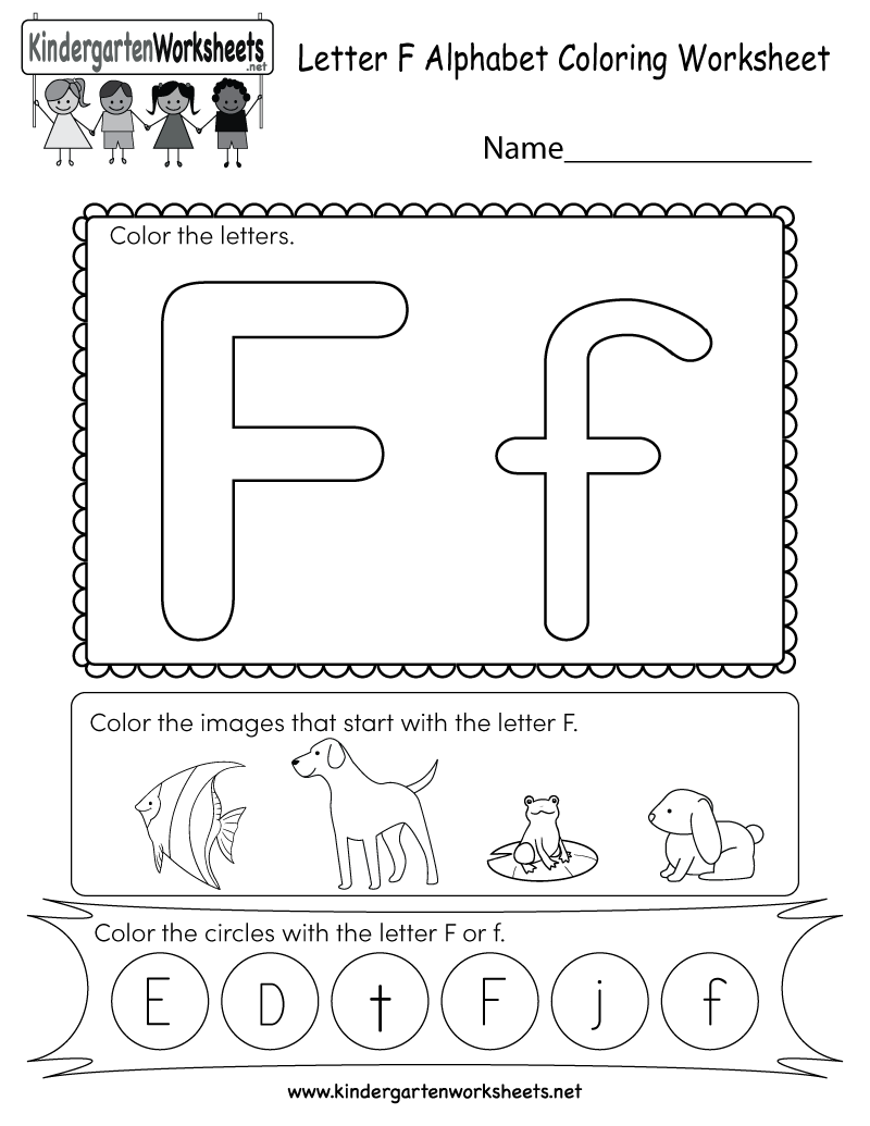 Free Printable Letter F Coloring Worksheet For Kindergarten