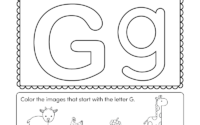 Free Printable Letter G Coloring Worksheet For Kindergarten