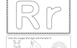 Free Printable Letter R Coloring Worksheet For Kindergarten