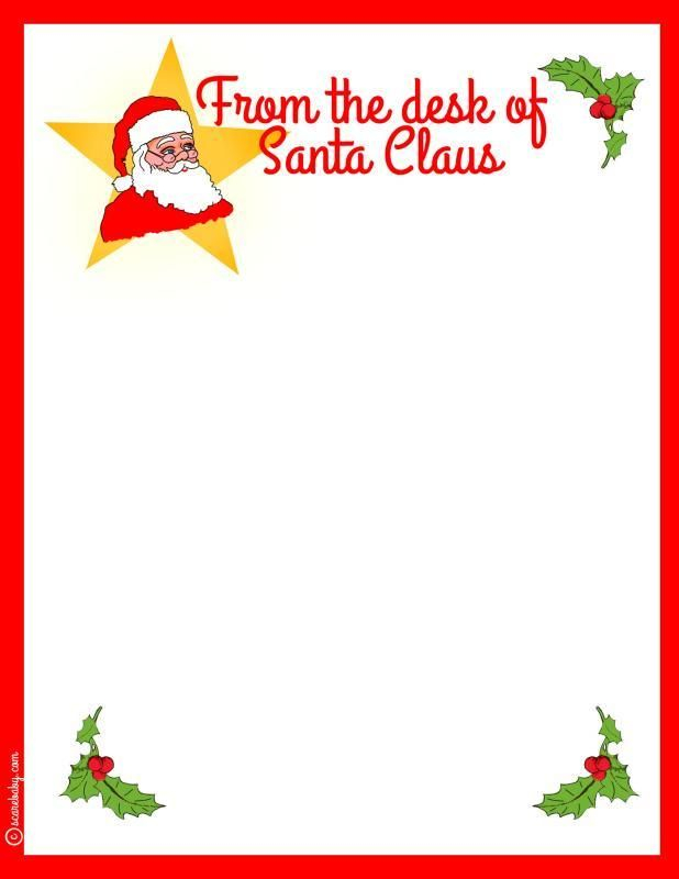 Free Printable Santa Stationery Holidays Christmas