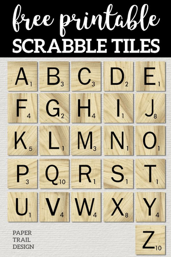 Free Printable Scrabble Letter Tiles Sign Paper Trail 