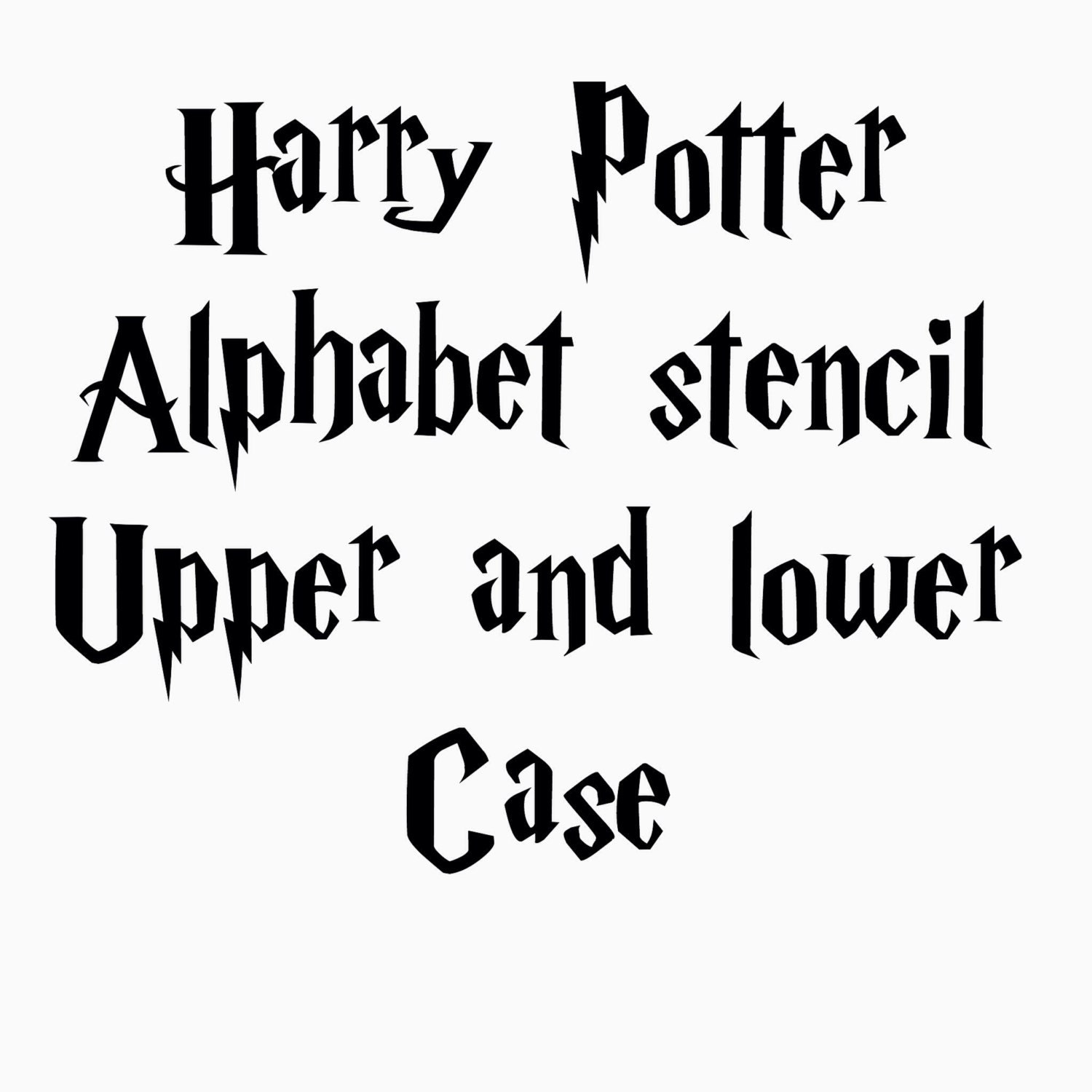 Harry Potter Stencil Font Full Alphabet Upper And Lower Case