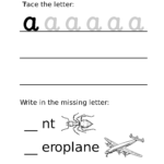 Letter A Lowercase Formation Worksheet Free Printable