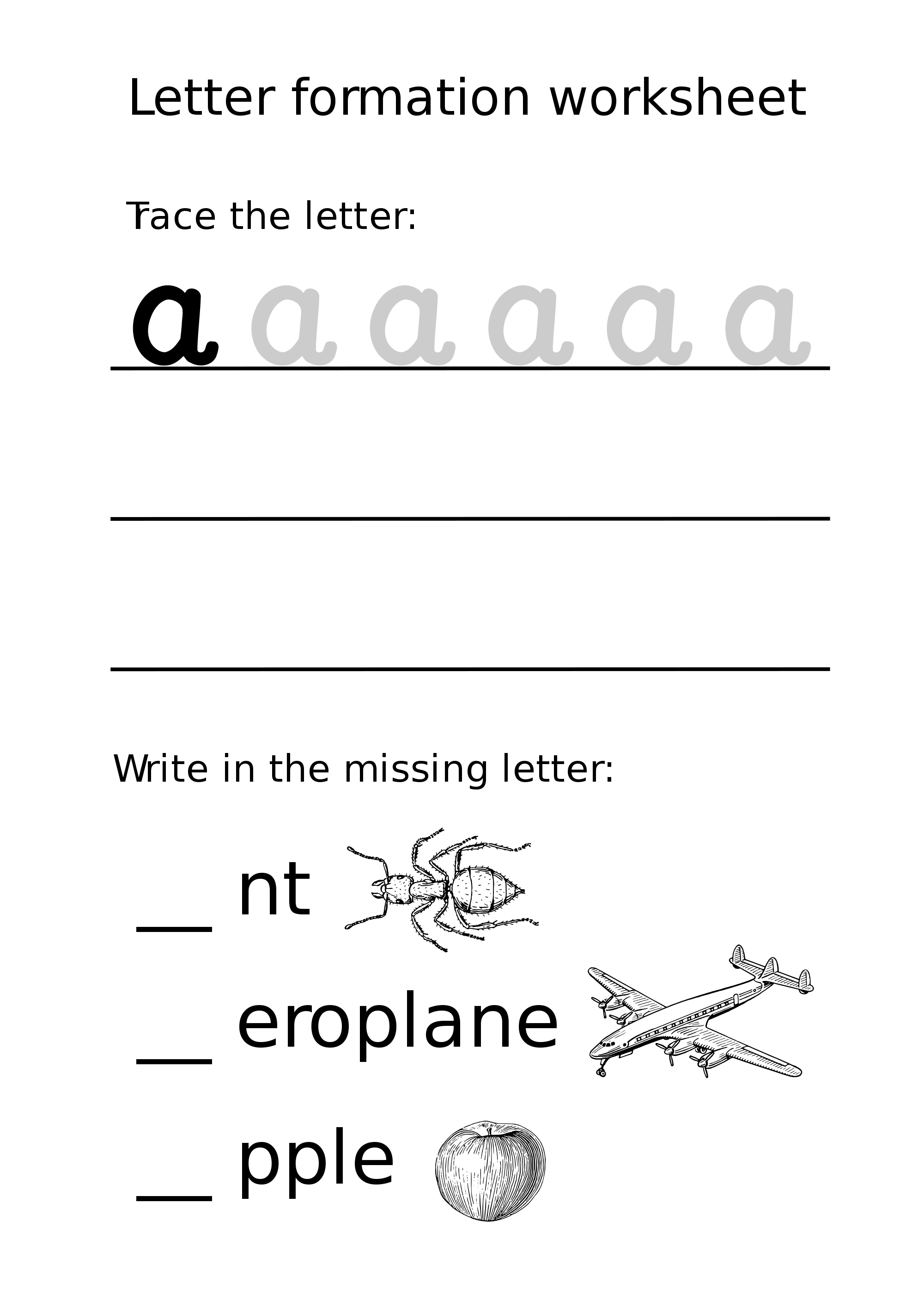 Letter A Lowercase Formation Worksheet Free Printable 