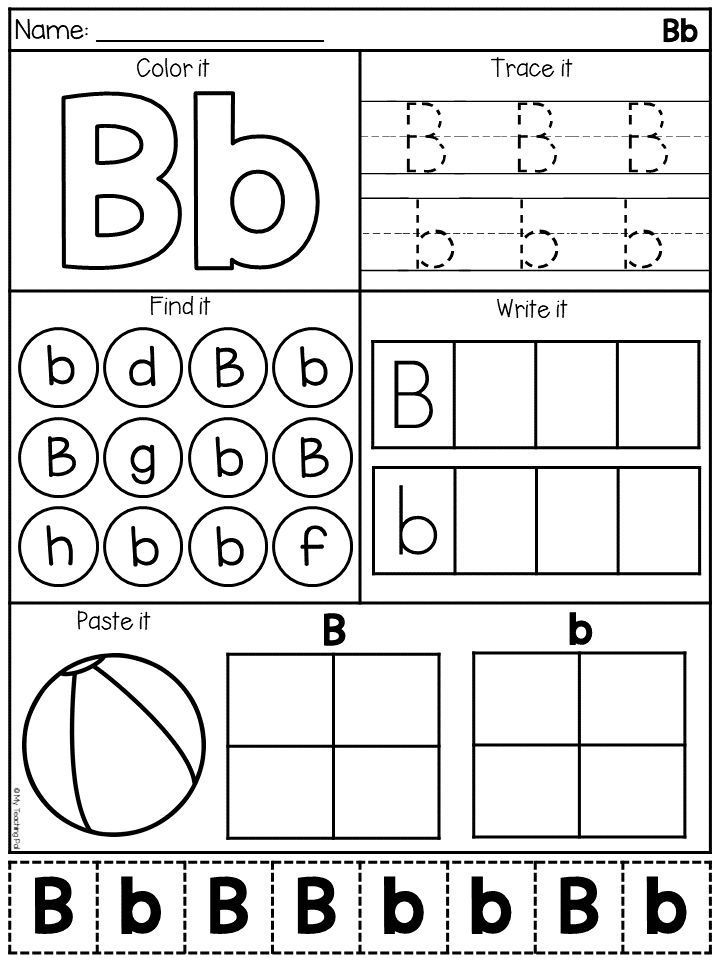 Letter B Alphabet Worksheet For Kindergarten Students 