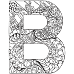 Letter B Zentangle Coloring Page Free Printable Coloring