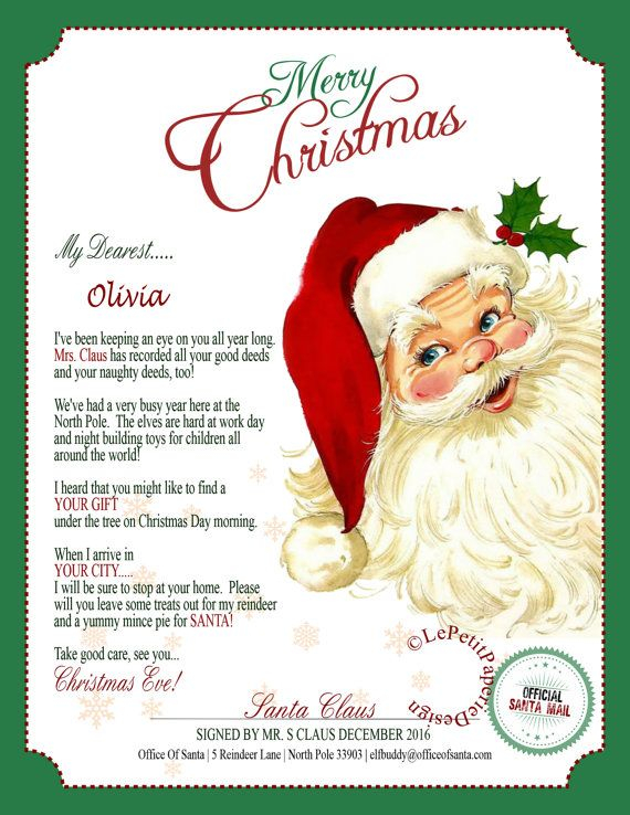 Letter From Santa Editable Template INSTANT DOWNLOAD 