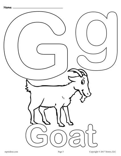 Letter G Alphabet Coloring Pages 3 Printable Versions 