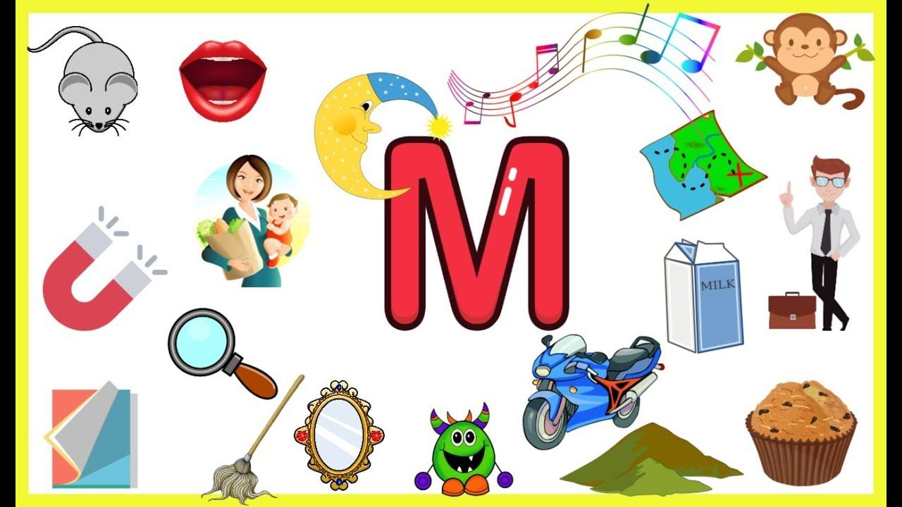 Letter M Things That Begins With Alphabet M words Starts 