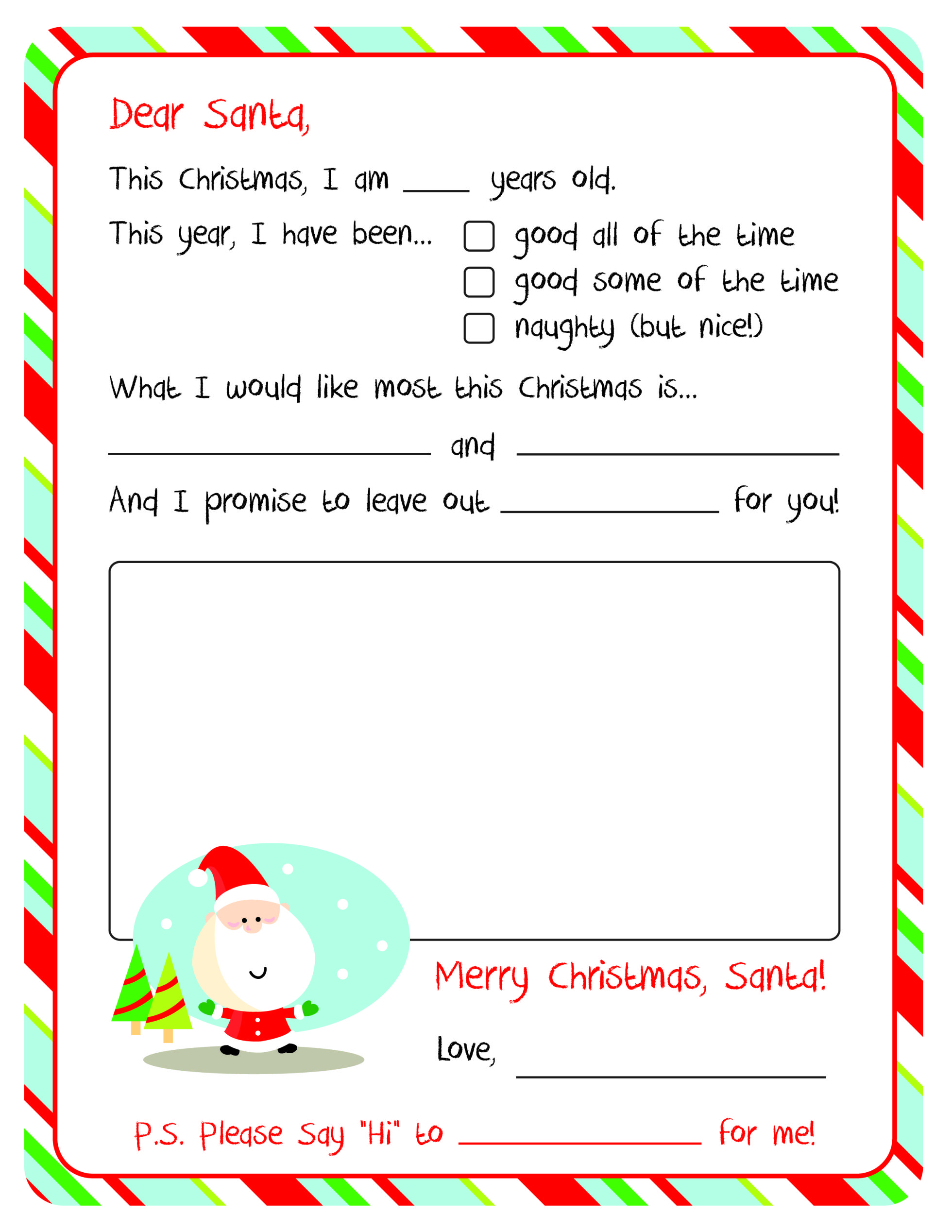 Letter to Santa Christmas Letter Template Christmas 