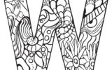 Letter W Zentangle Coloring Page Free Printable Coloring