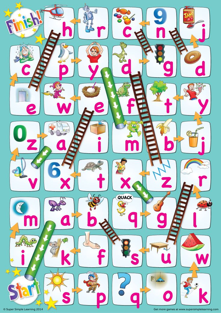 Lowercase Alphabet Chutes Ladders Game Alphabet Games 