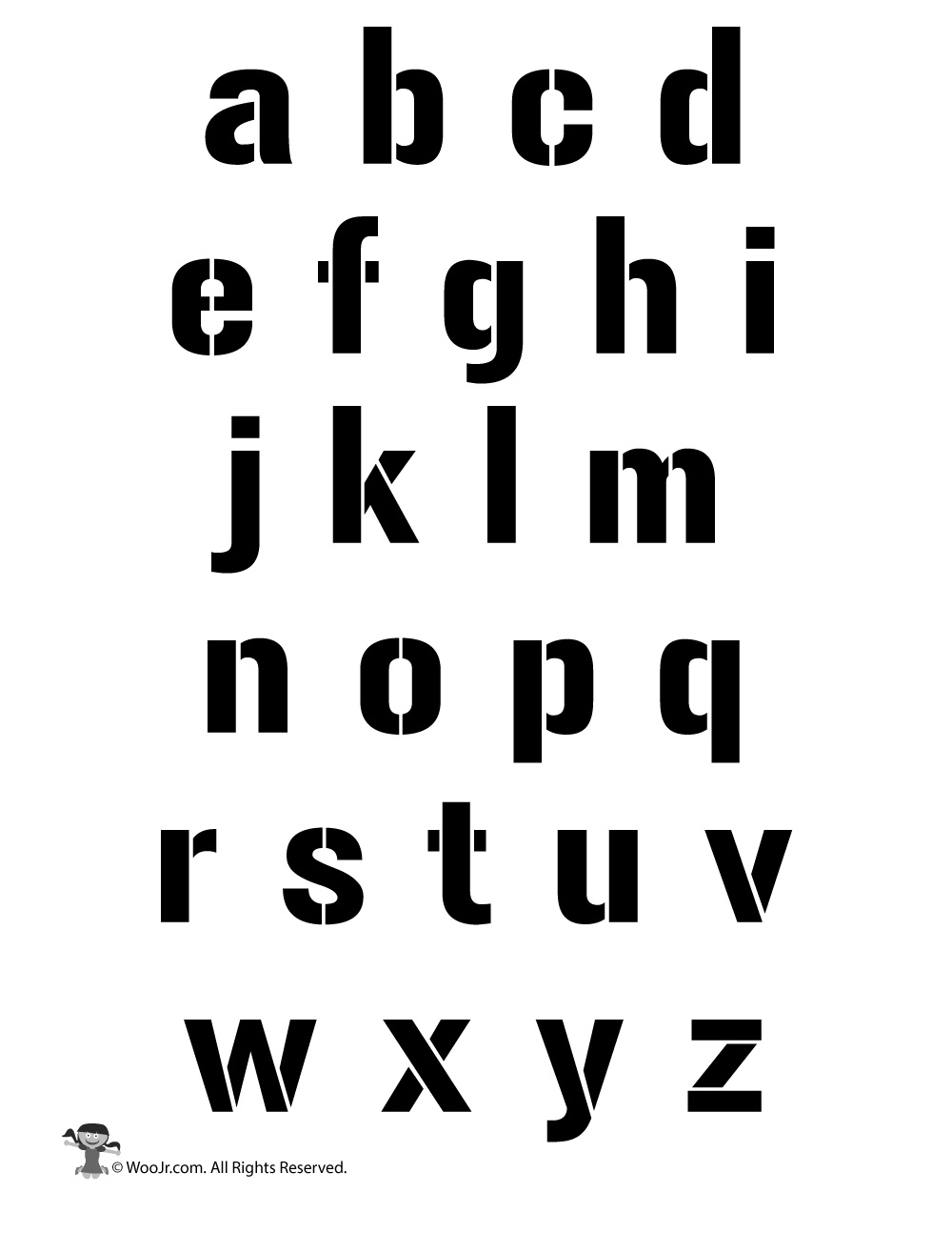 Lowercase Alphabet Stencil Letter Set Woo Jr Kids 