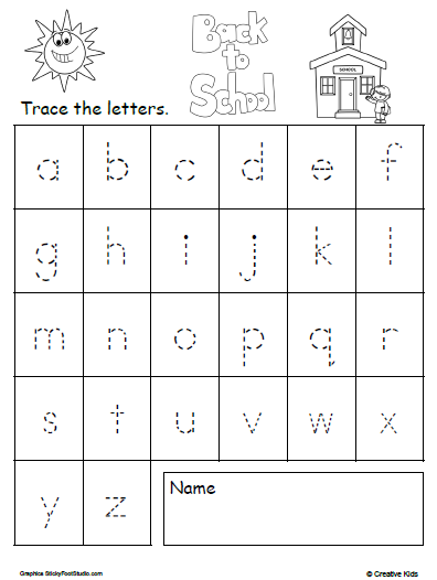 Lowercase Letter Tracing Back To School Printable Made