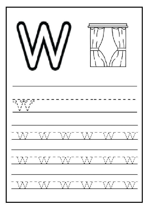 Lowercase Letter W Worksheet Free Printable Preschool 