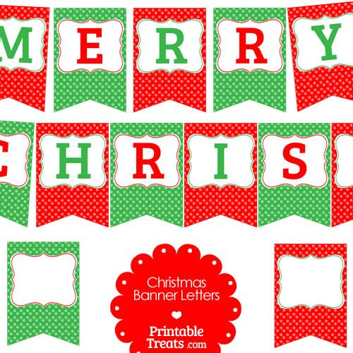Merry Christmas Polka Dot Banner Letters Christmas 