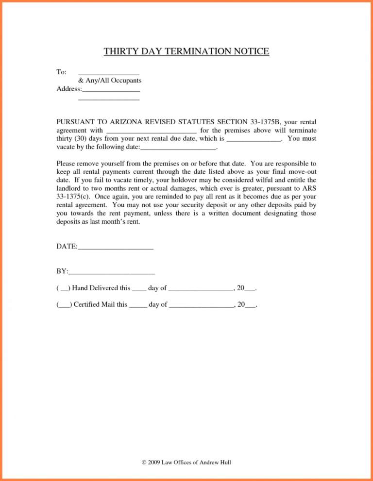 Printable Example Of Letter Giving Notice To Landlord Uk 