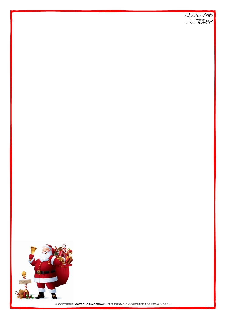 Printable Letter To Santa Claus Blank Paper Santa Border 5