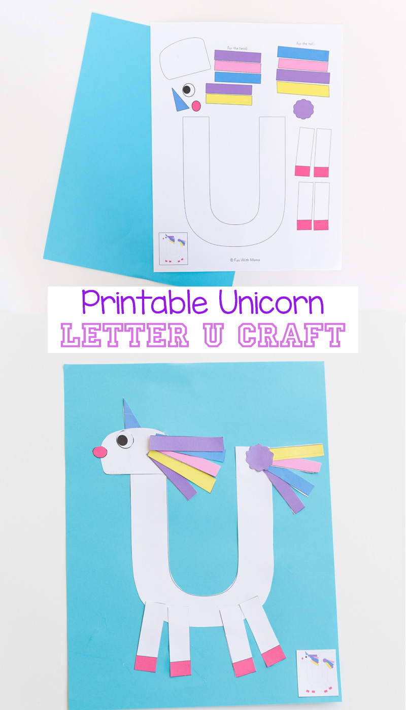 Printable Letter U Craft Unicorn Fun With Mama