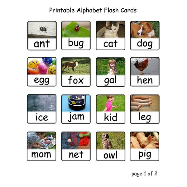Printable Preschool Three Letter Words With Photos And 