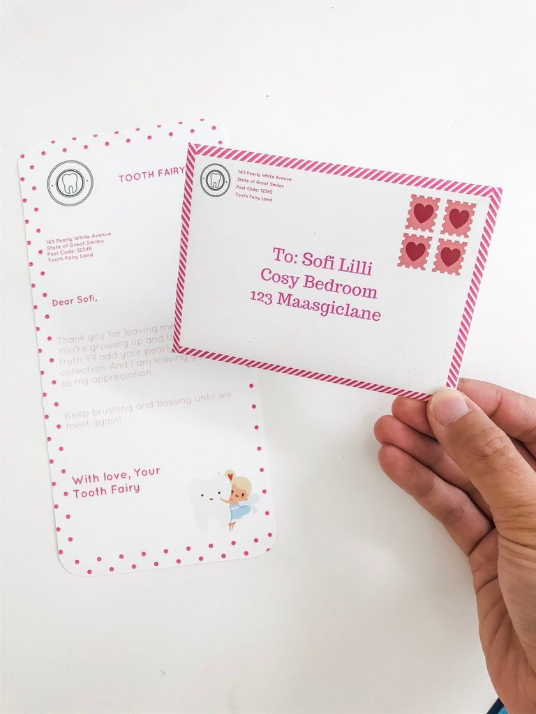 Printable Tooth Fairy Letter Set Pink Tooth Fairy Letter 