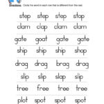 Same Different Four Letter Words Worksheet Have Fun Teaching