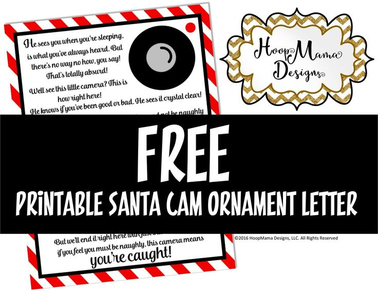 Santa Camera Letter Printable DOWNLOAD HoopMama Santa 