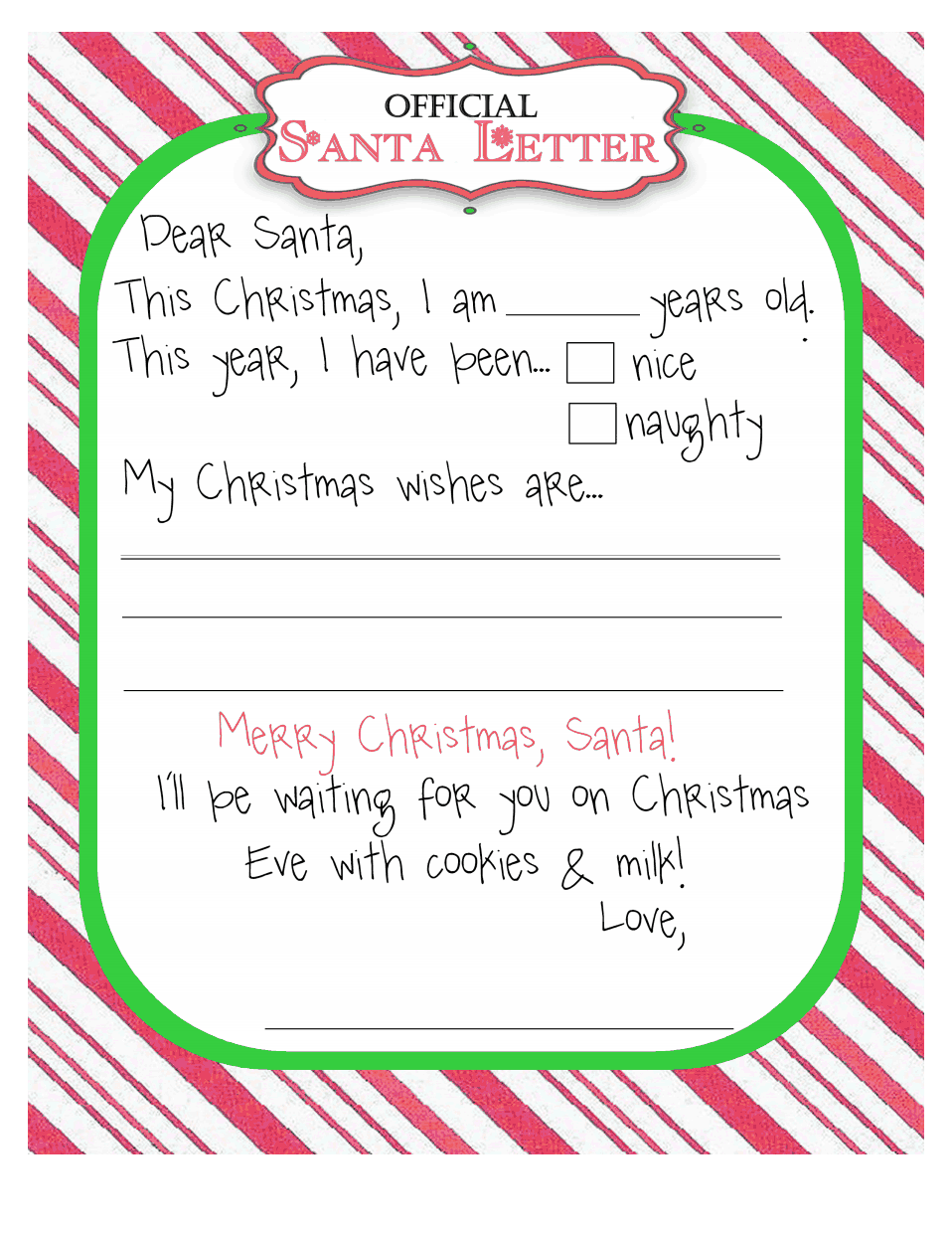 Santaletter pdf Santa Letter Template Christmas 