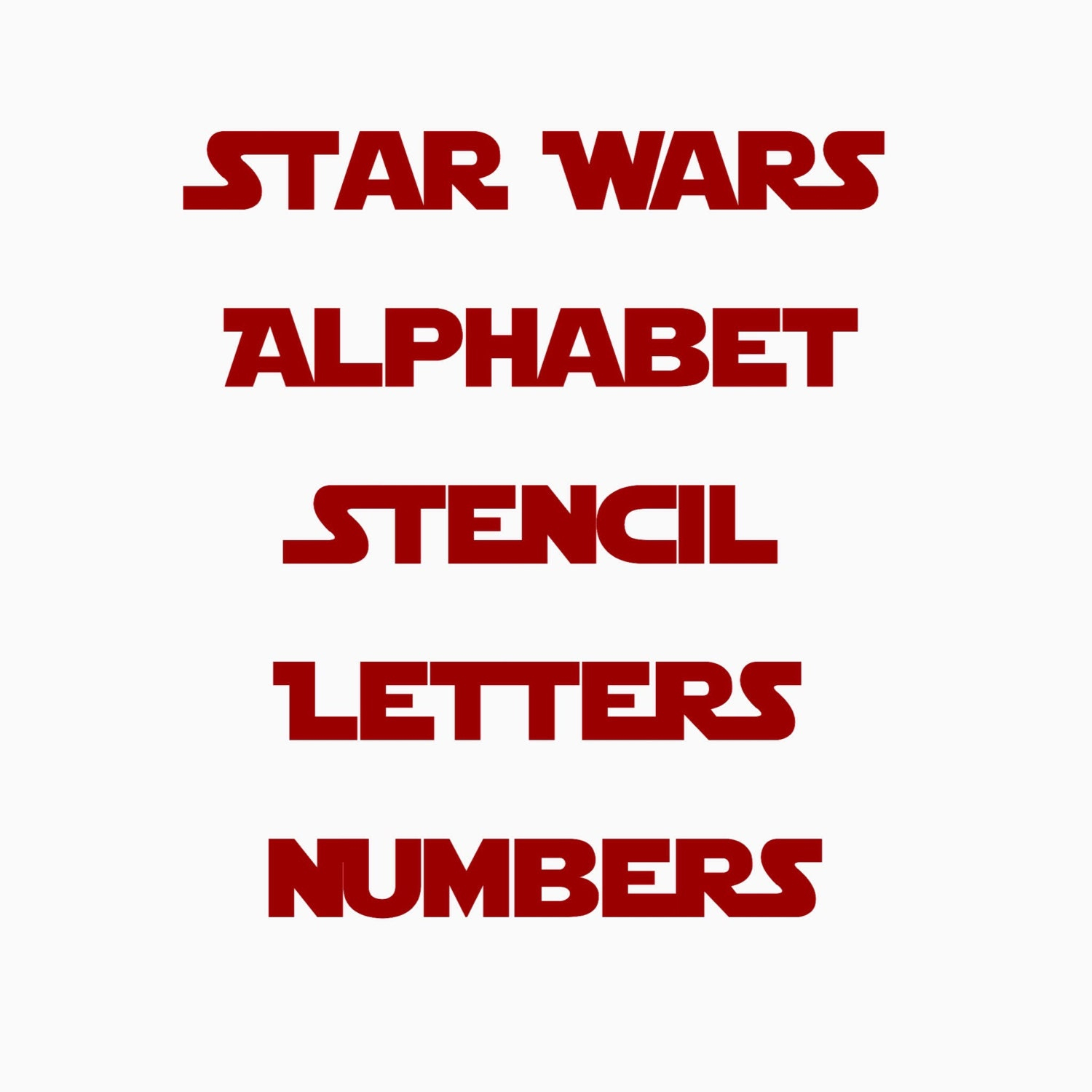 STAR WARS Stencil Font Full Alphabet AND Letters Template