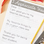 Teacher Appreciation Letter For Kids Teacher