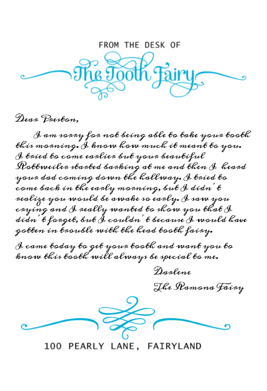 The Tooth Fairy Forgot Tooth Fairy Letter Tooth Fairy 