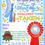 Tooth Fairy Certificate Swallowed Tooth Taken Rooftop