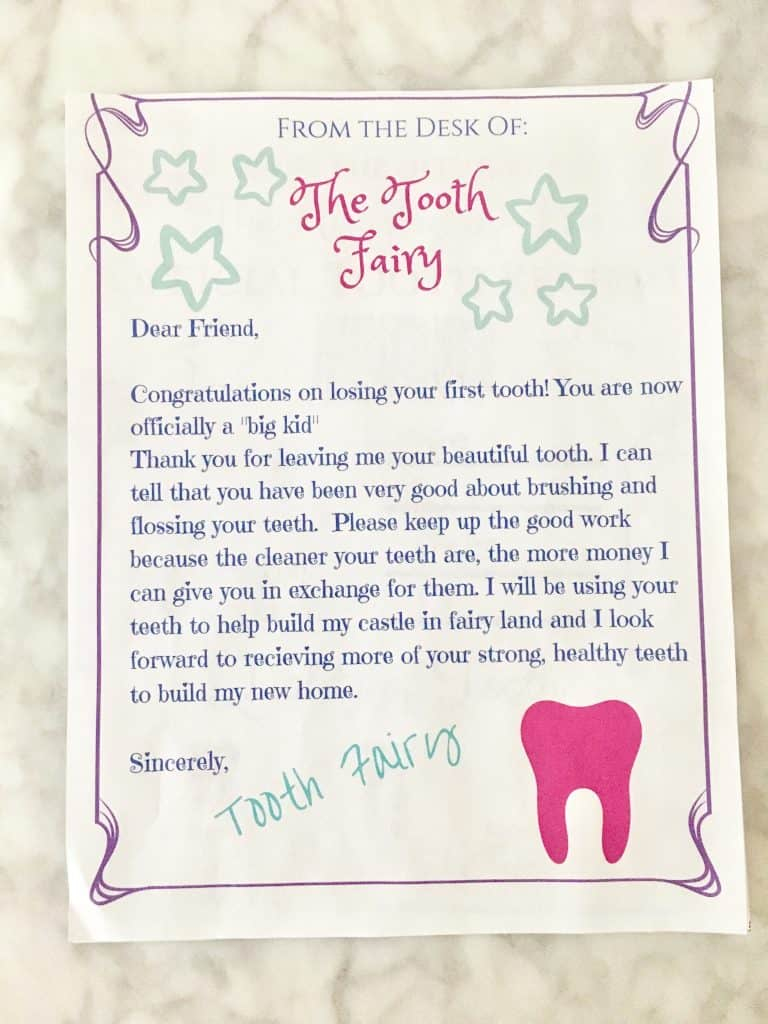 Tooth Fairy Receipt And Letter Printables Crafty Little 