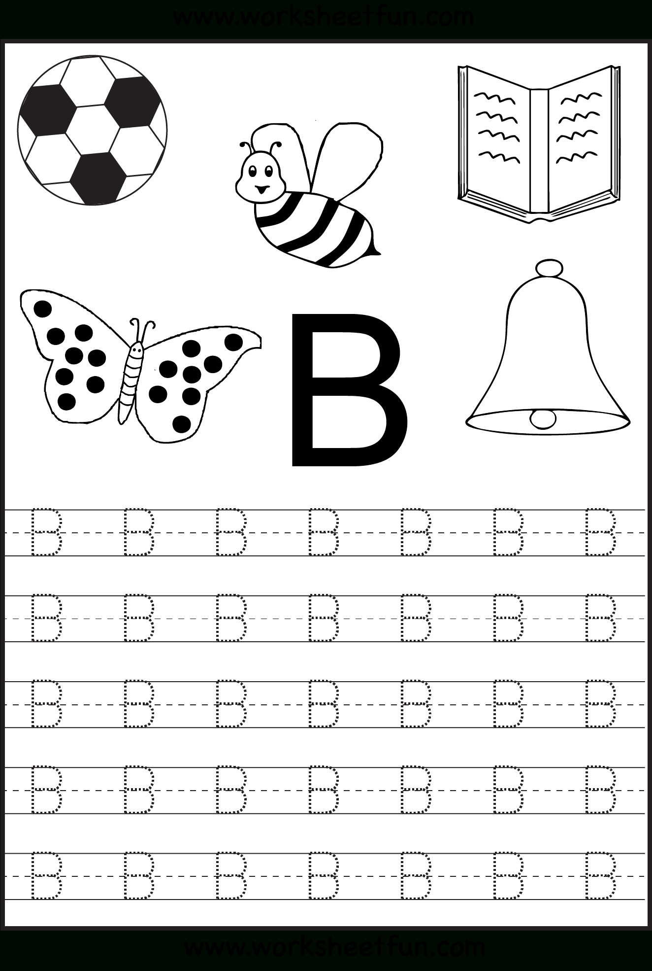 Trace Letter B Worksheets Preschool 