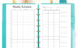 Weekly Hourly Planner Half Letter Size Weekly Schedule