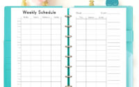 Weekly Hourly Planner Half Letter Size Weekly Schedule