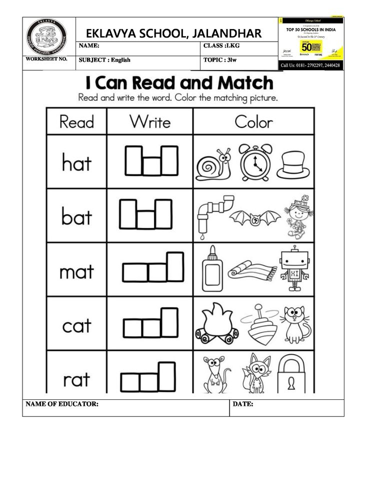 Worksheet On Three Letter Words Three Letter Words 